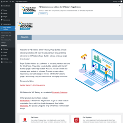 Page screenshot: Page Builder Addons → About Us