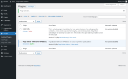 Page screenshot: Plugins ‹ Test site — WordPress