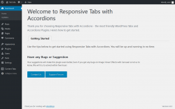 Page screenshot: Welcome To Responsive Tabs with Accordions ‹ Test site — WordPress