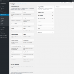 Page screenshot: Widgets ‹ Test site — WordPress