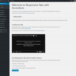 Page screenshot: Welcome To Responsive Tabs with Accordions ‹ Test site — WordPress