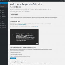 Page screenshot: Welcome To Responsive Tabs with Accordions ‹ Test site — WordPress