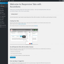 Page screenshot: Welcome To Responsive Tabs with Accordions ‹ Test site — WordPress