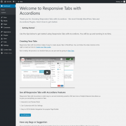 Page screenshot: Welcome To Responsive Tabs with Accordions ‹ Test site — WordPress