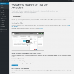 Page screenshot: Welcome To Responsive Tabs with Accordions ‹ Test site — WordPress