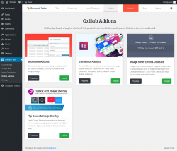 Page screenshot: Content Tabs → Oxilab Addons