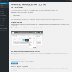 Page screenshot: Welcome To Responsive Tabs with Accordions ‹ Test site — WordPress