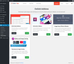Page screenshot: Content Tabs → Oxilab Addons