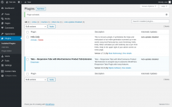 Page screenshot: Plugins ‹ Test site — WordPress