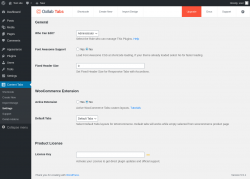 Page screenshot: Content Tabs → Settings
