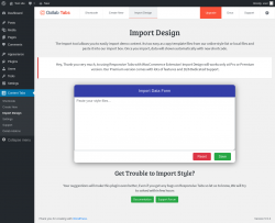 Page screenshot: Content Tabs → Import Design