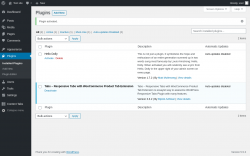 Page screenshot: Plugins ‹ Test site — WordPress