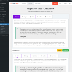 Page screenshot: Content Tabs → Create New