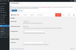 Page screenshot: Content Tabs → Settings