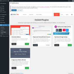 Page screenshot: Content Tabs → Oxilab Plugins