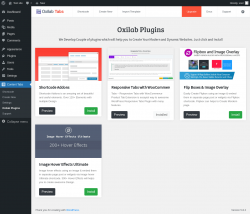 Page screenshot: Content Tabs → Oxilab Plugins