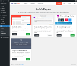 Page screenshot: Content Tabs → Oxilab Plugins