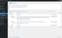 Page screenshot: Plugins &lsaquo; Test site &mdash; WordPress