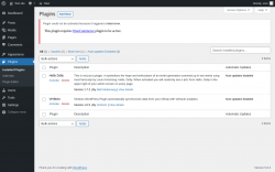 Page screenshot: Plugins &lsaquo; Test site &mdash; WordPress