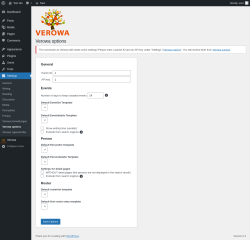 Page screenshot: Settings &rarr; Verowa options