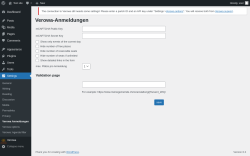 Page screenshot: Settings &rarr; Verowa Anmeldungen