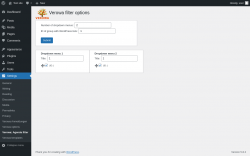 Page screenshot: Settings &rarr; Verowa: Agenda filter