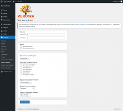 Page screenshot: Settings &rarr; Verowa options