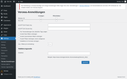 Page screenshot: Settings &rarr; Verowa Anmeldungen