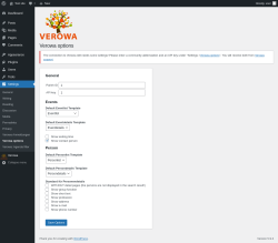 Page screenshot: Settings &rarr; Verowa options