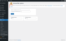 Page screenshot: Settings &rarr; Verowa: Agenda filter