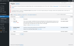 Page screenshot: Plugins &lsaquo; Test site &mdash; WordPress