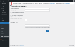 Page screenshot: Settings &rarr; Verowa Anmeldungen