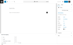 Page screenshot: Add New Post &lsaquo; Test site &mdash; WordPress