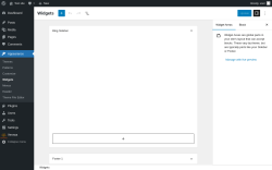 Page screenshot: Widgets &lsaquo; Test site &mdash; WordPress