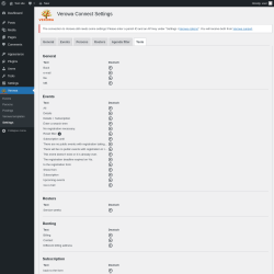Page screenshot: Verowa &rarr; Settings &rarr; Texte