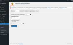 Page screenshot: Verowa &rarr; Settings &rarr; Events