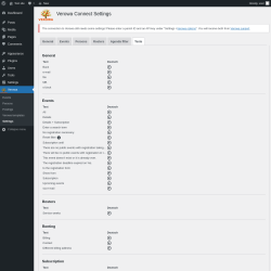 Page screenshot: Verowa &rarr; Settings &rarr; Texte