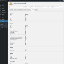 Page screenshot: Verowa &rarr; Settings &rarr; Texte