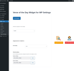 Page screenshot: Settings → Verse of the Day