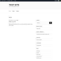Page screenshot: Test site – Just another WordPress site