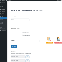 Page screenshot: Settings → Verse of the Day
