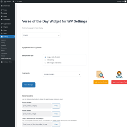 Page screenshot: Settings → Verse of the Day