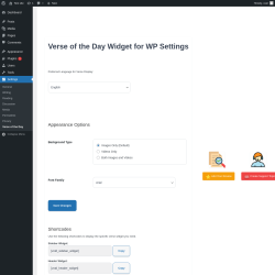 Page screenshot: Settings → Verse of the Day