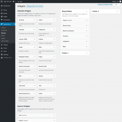 Page screenshot: Widgets &lsaquo; Test site &mdash; WordPress