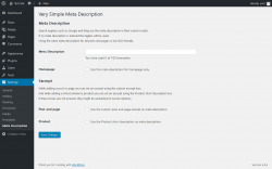Page screenshot: Settings → Meta Description
