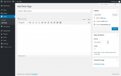 Page screenshot: Add New Page ‹ Test site — WordPress