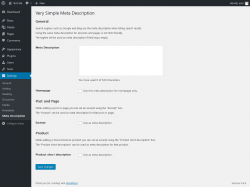 Page screenshot: Settings → Meta Description