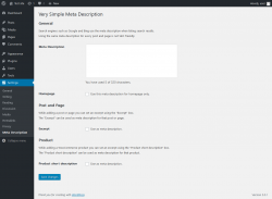 Page screenshot: Settings  → Meta Description