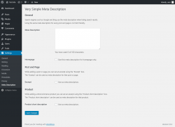 Page screenshot: Settings  → Meta Description