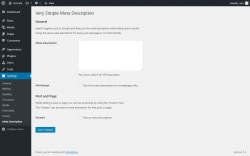 Page screenshot: Settings → Meta Description
